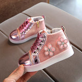 Pink Flower Sneakers (Size 20 to 27)