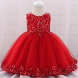 Girls Christmas Dresses baby Santa Claus red gown Bow Cute Baby Party Birthday Kids Wedding Elegant Princess Dress for Girls