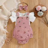 Baby Hana Outfit – Pink Top and Overalls