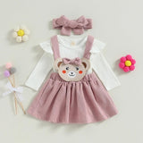 Animals Baby Set – Pink Bodysuit & Skirt