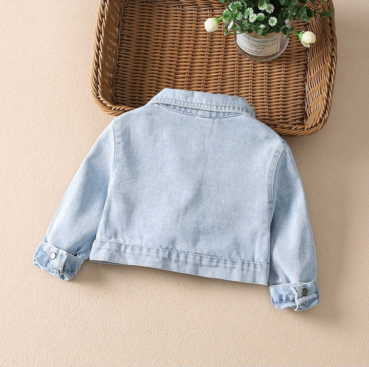 Strawberry Girls’ Dress & Denim Jacket Set