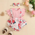 Conjuntinho Lila Floral com Laço Rosa - Minu Kids