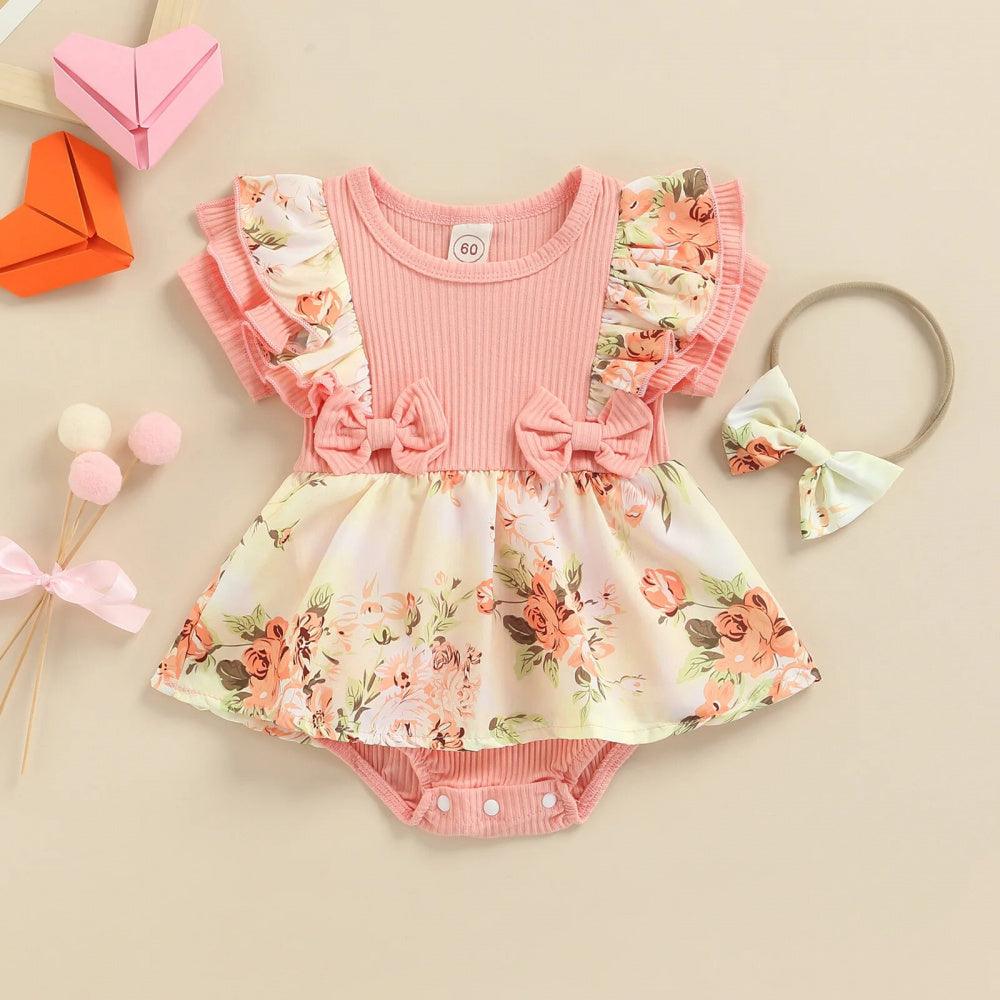 Vestidinho Lina com Laço Rosa - Minu Kids