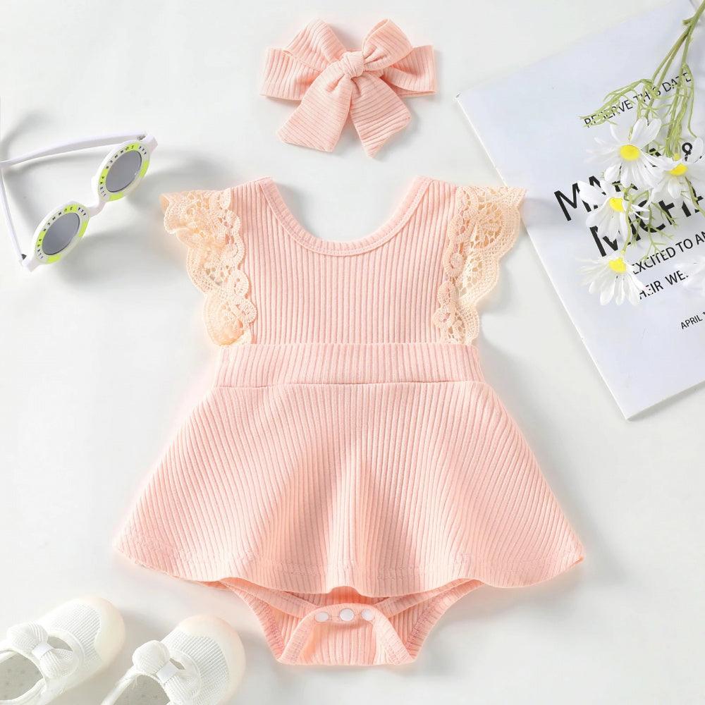 Vestidinho Sisi com Rendas Rosa - Minu Kids
