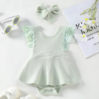 Vestidinho Sisi com Rendas Verde - Minu Kids