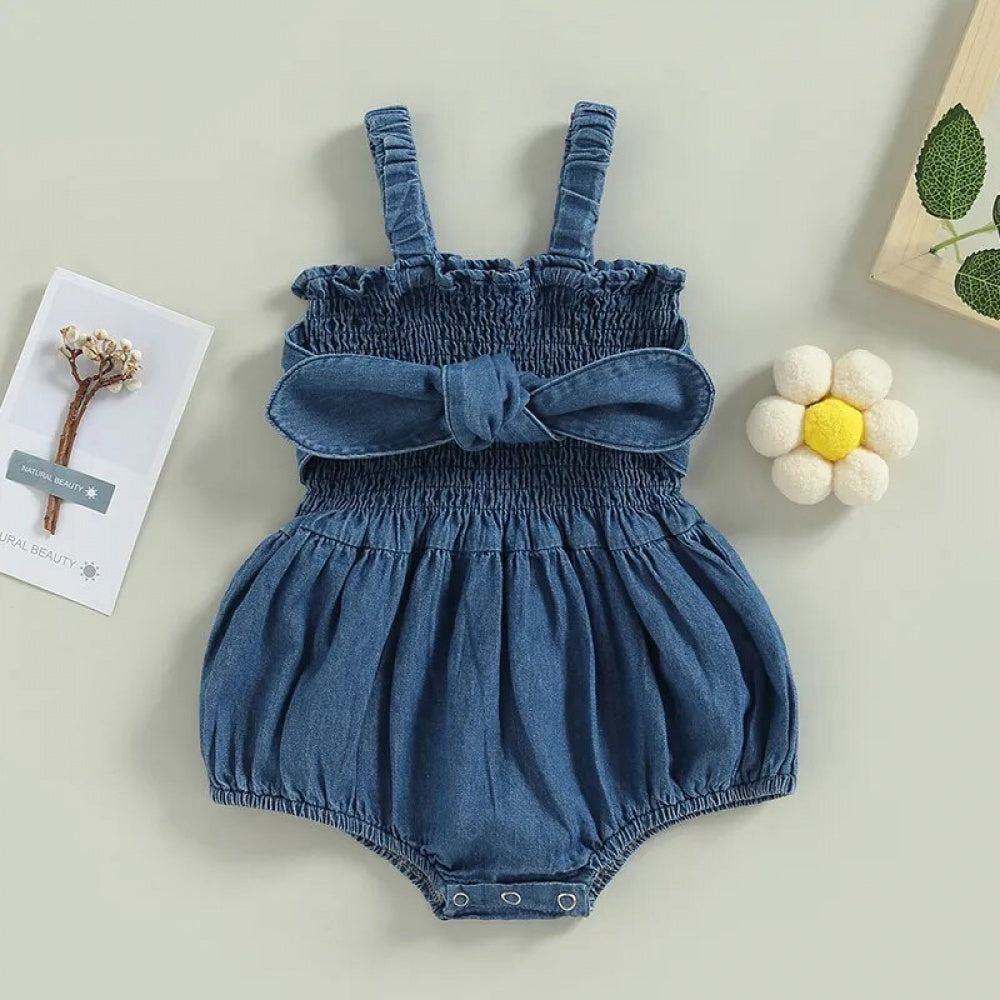 Romperzinho Pandinha Jeans Azul - Minu Kids