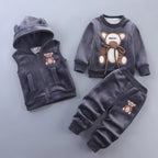 Italy Kids Winter Set – Gray with Large Bear