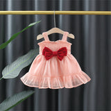 Baby Dress Christmas New Summer Strap Big Butterfly Mesh Dress Suitable for 0-3 Year Old Babies