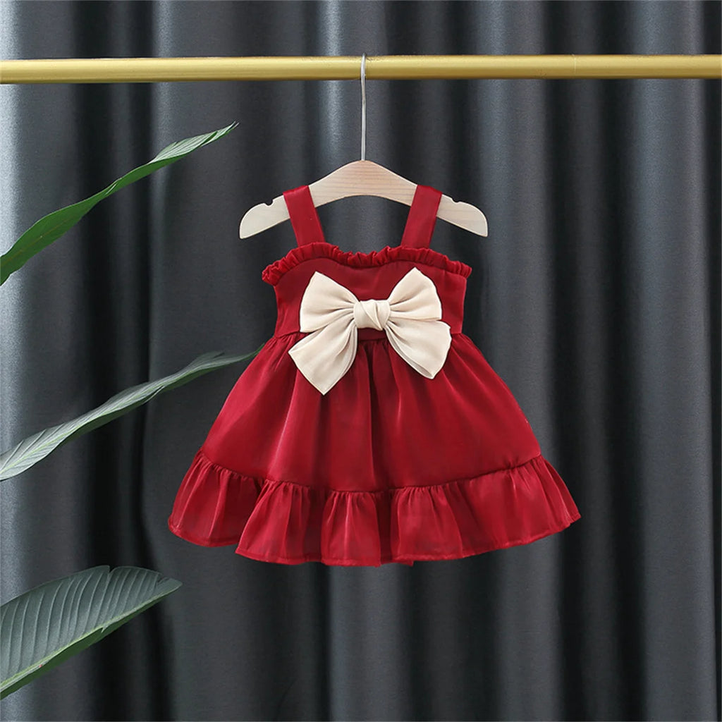 Baby Dress Christmas New Summer Strap Big Butterfly Mesh Dress Suitable for 0-3 Year Old Babies