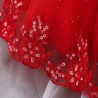 Girls Christmas Dresses baby Santa Claus red gown Bow Cute Baby Party Birthday Kids Wedding Elegant Princess Dress for Girls