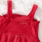 Girls Christmas Velvet Sleeveless Dress 2 Piece Set with Jacket Outfit Kids Party Wear Toddler Clothing New Year Autumn