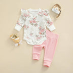 Conjunto Nina Floral Body e Calça Rosa - Minu Kids