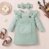 Baby Mila Outfit – Green Bodysuit and Dress