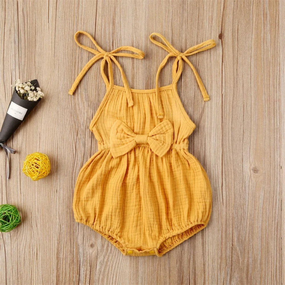 Romperzinho Lila Com Laço Amarelo - Minu Kids