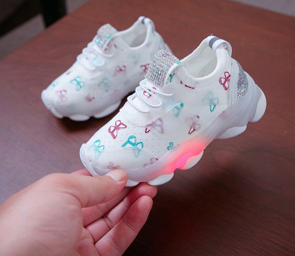 Pink Sneakers with Butterfly Details