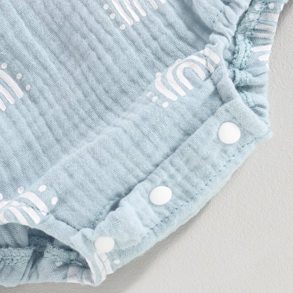 Romper Arco-Íris Lili com Laço Azul - Minu Kids