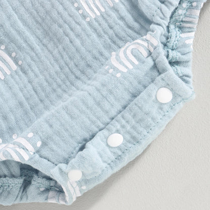 Romper Arco-Íris Lili com Laço Azul - Minu Kids