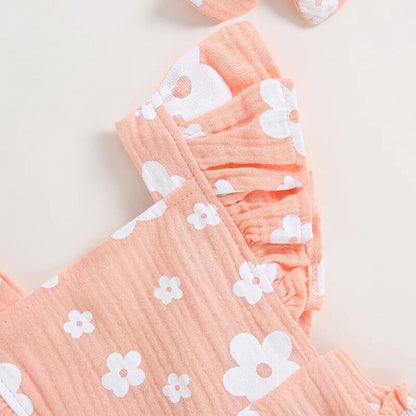 Romper Florzinha Lili com Laço Rosa - Minu Kids