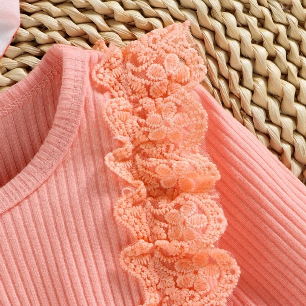 Romper Rosa Floral de Manga Comprida - Minu Kids