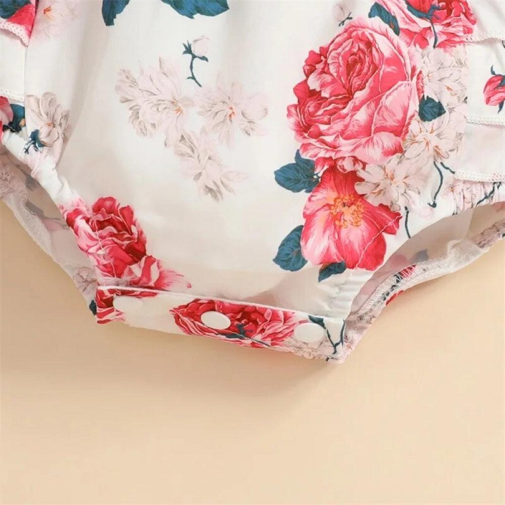 Conjuntinho Lila Floral com Laço Rosa - Minu Kids