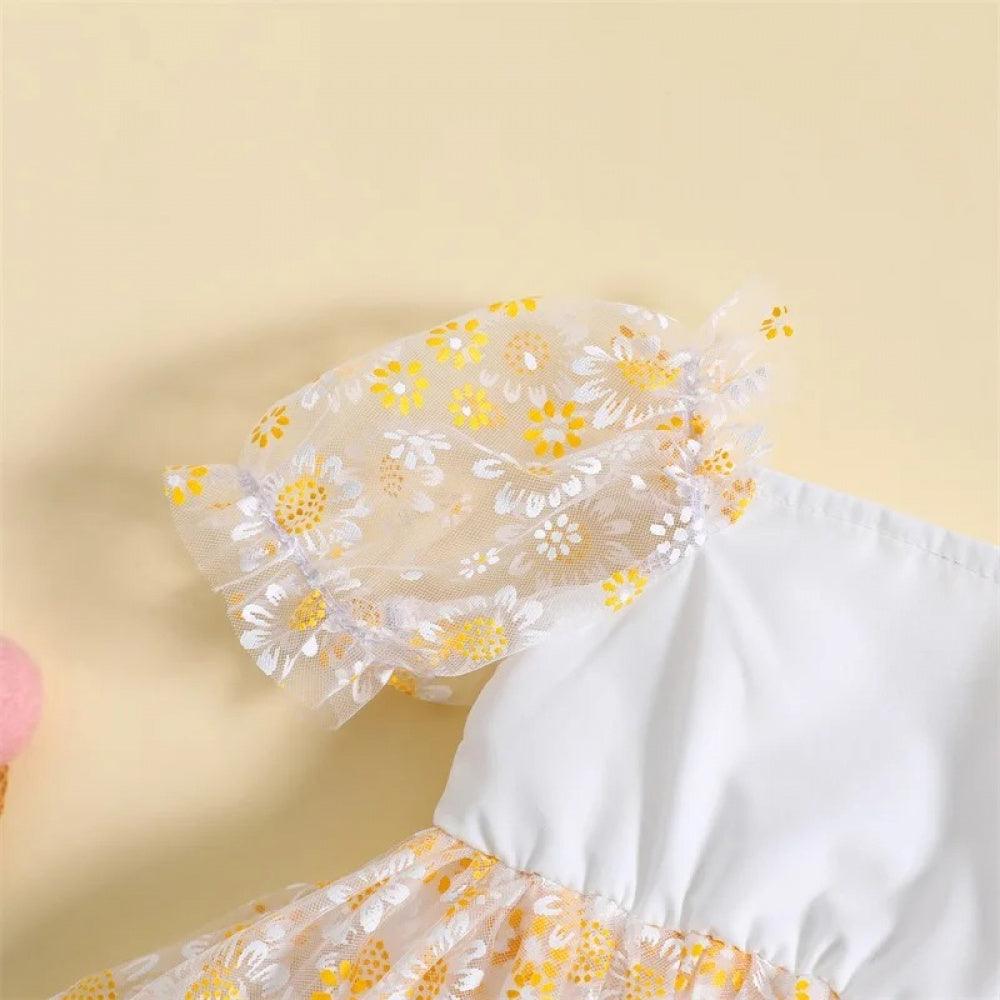 Vestidinho Pandinha Nina Florzinhas Branco - Minu Kids