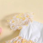 Vestidinho Pandinha Nina Florzinhas Branco - Minu Kids