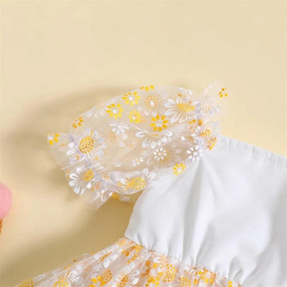 Vestidinho Pandinha Nina Florzinhas Branco - Minu Kids