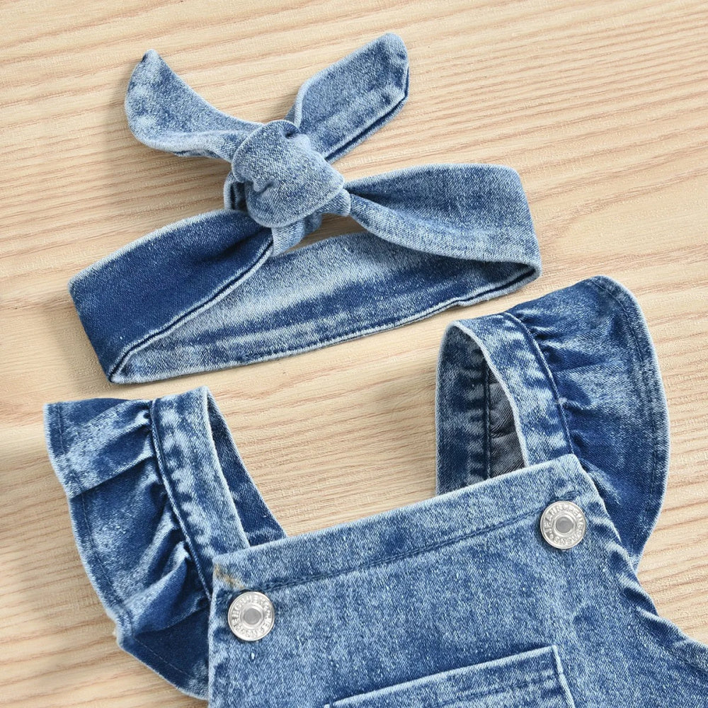 Romperzinho Jeans Arco-Íris - Minu Kids