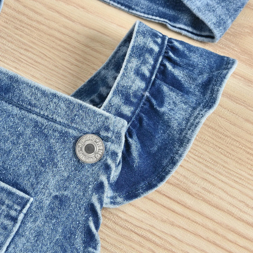 Romperzinho Jeans Arco-Íris - Minu Kids