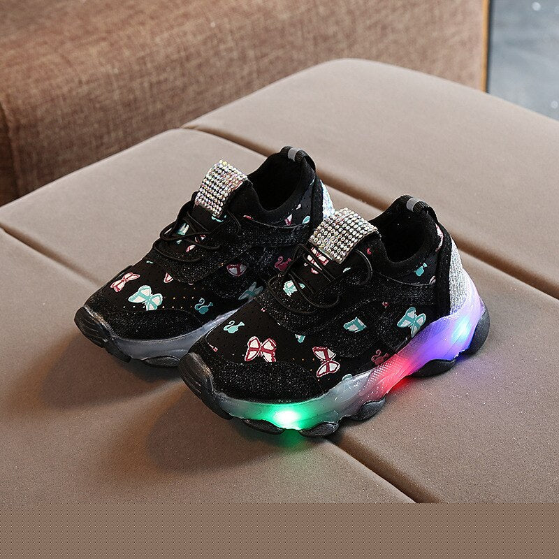 Sneakers with Butterfly Details and Lights