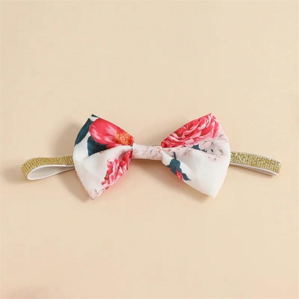 Conjuntinho Lila Floral com Laço Rosa - Minu Kids