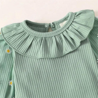 Conjunto Margaridas Body e Calça Verde - Minu Kids