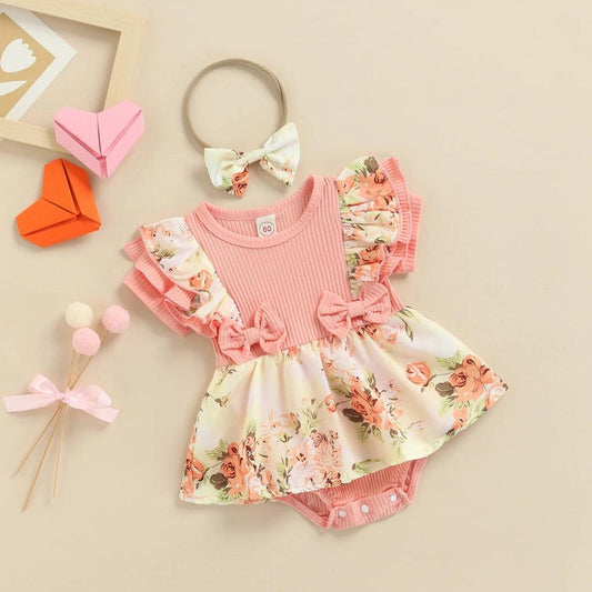 Vestidinho Lina com Laço Rosa - Minu Kids