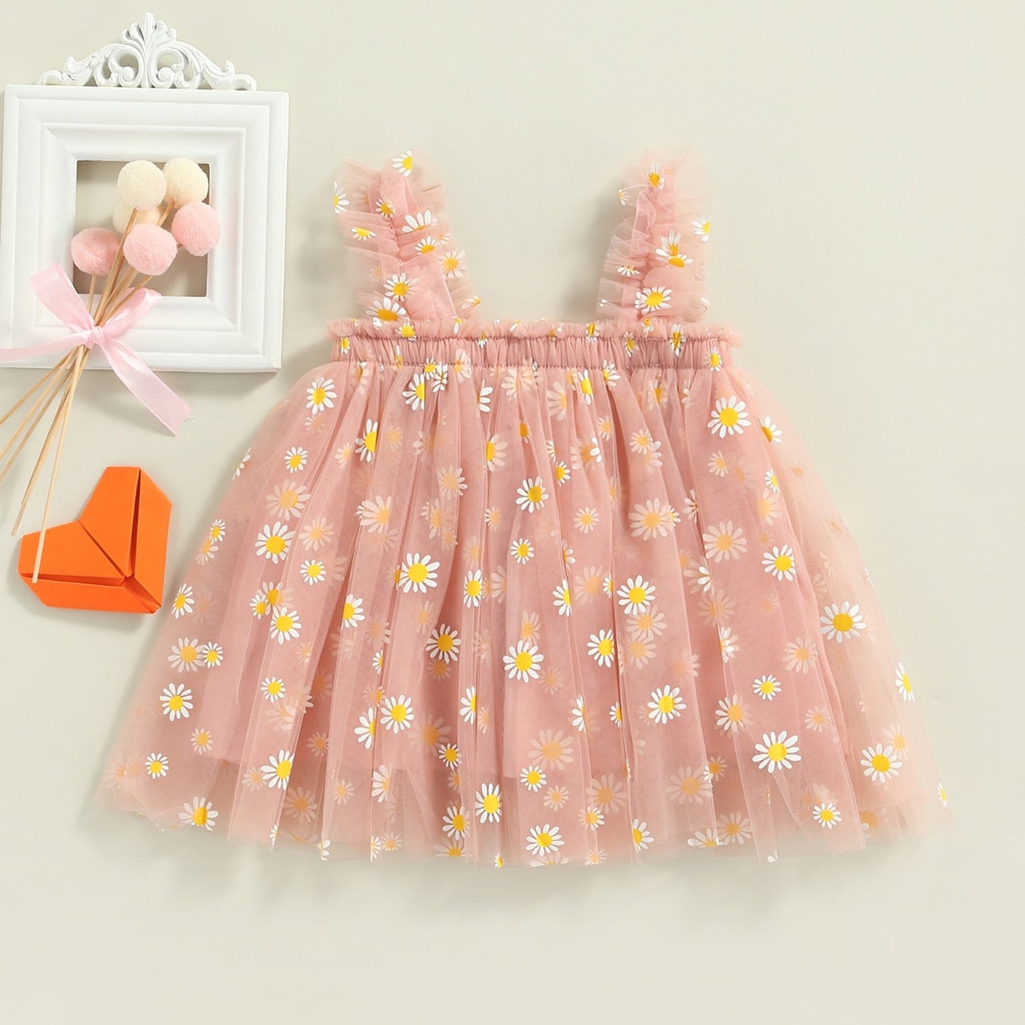 Printed Tulle Kids Dress
