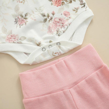 Conjunto Nina Floral Body e Calça Rosa - Minu Kids