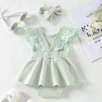 Vestidinho Sisi com Rendas Verde - Minu Kids