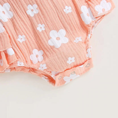 Romper Florzinha Lili com Laço Rosa - Minu Kids