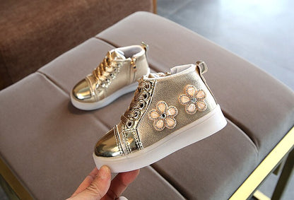 Pink Flower Sneakers (Size 20 to 27)