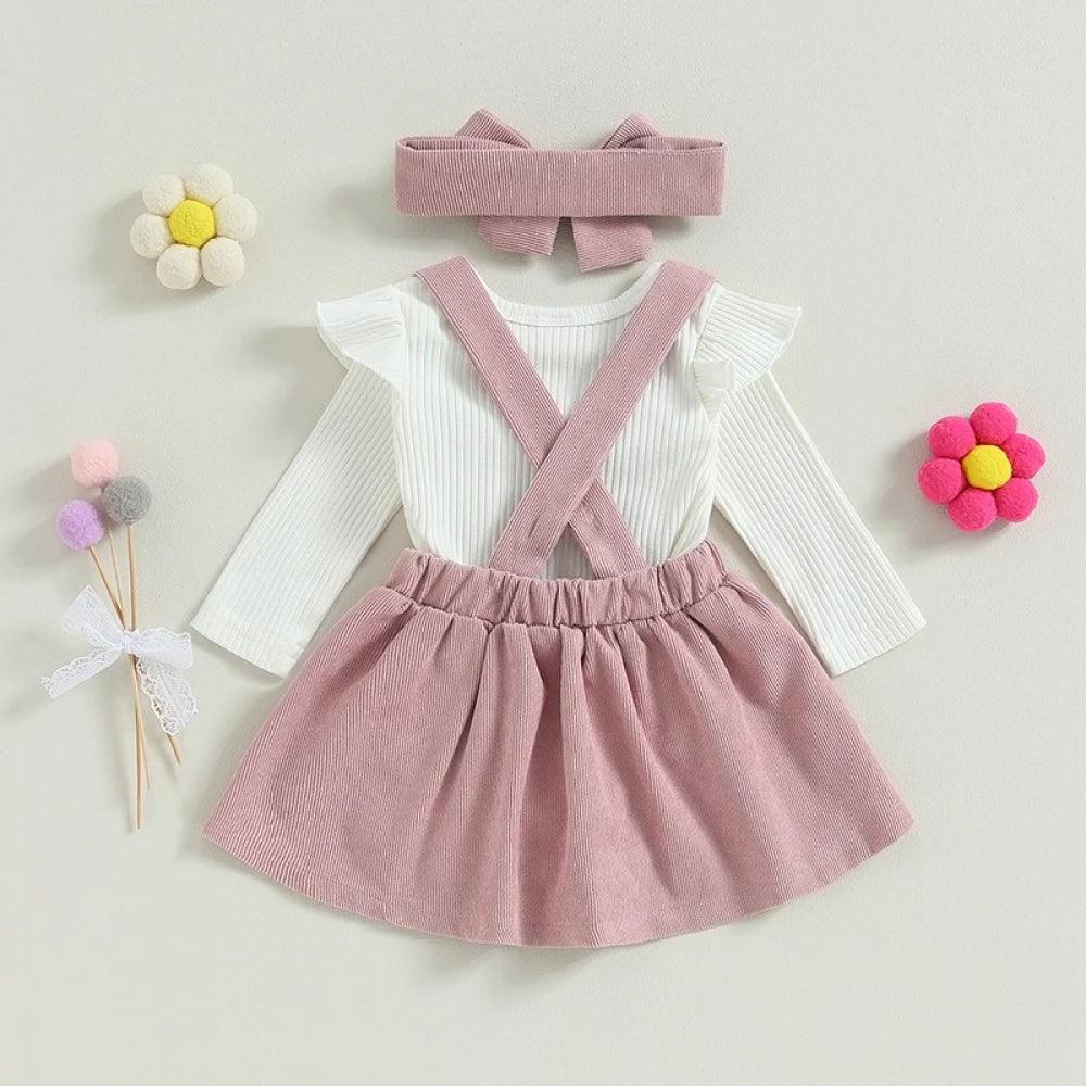 Conjuntinho Animals Body e Saia Rosa - Minu Kids