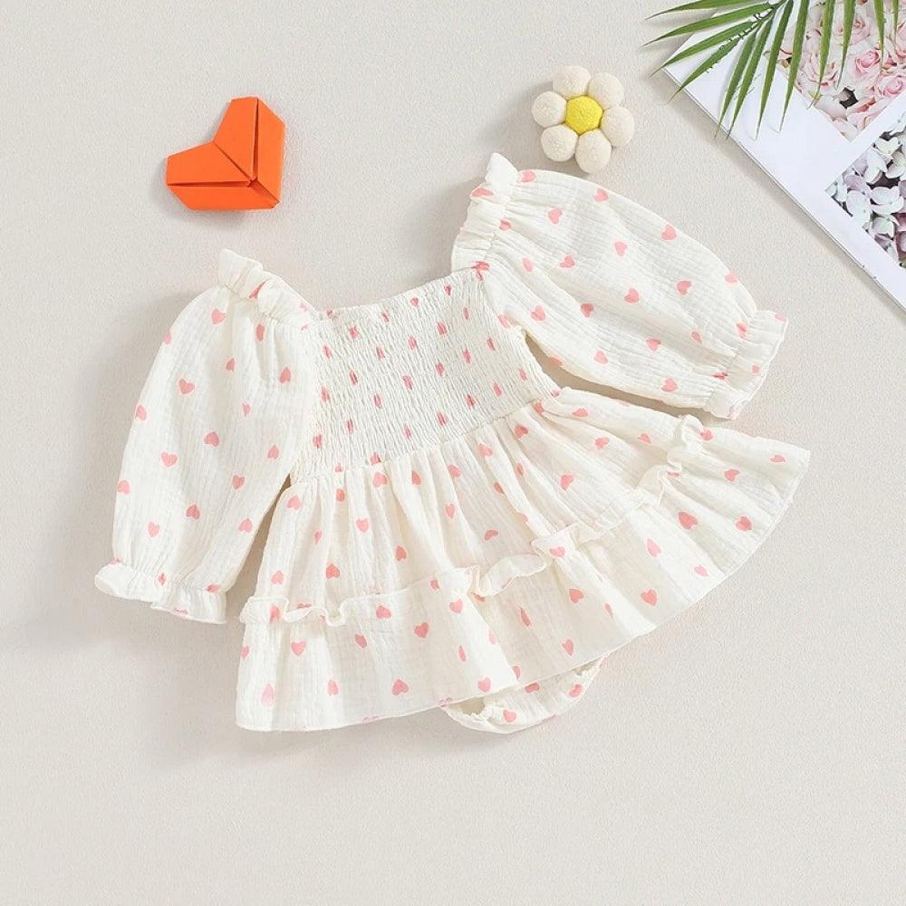 Vestidinho Corações Princesinha Branco - Minu Kids