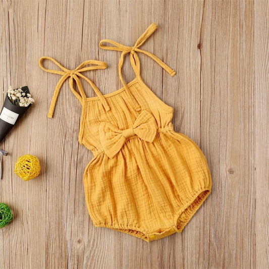 Romperzinho Lila Com Laço Amarelo - Minu Kids