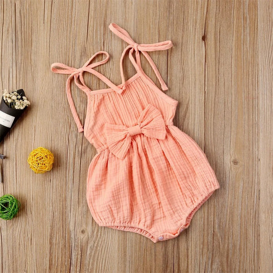 Romperzinho Lila Com Laço Rosa - Minu Kids