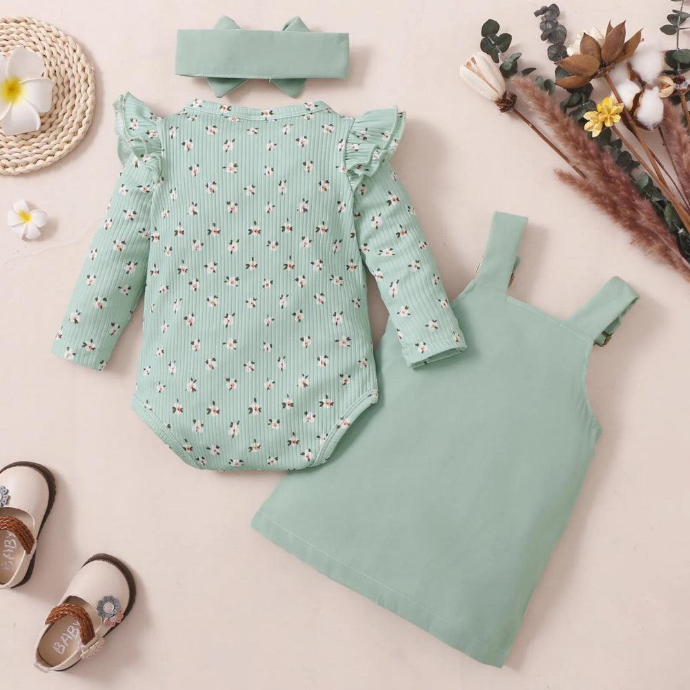 Conjunto Mila Body e Vestido Verde - Minu Kids