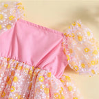 Vestidinho Nina Florzinhas Rosa - Minu Kids