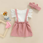 Conjuntinho Nina Body e Saia Rosa - Minu Kids