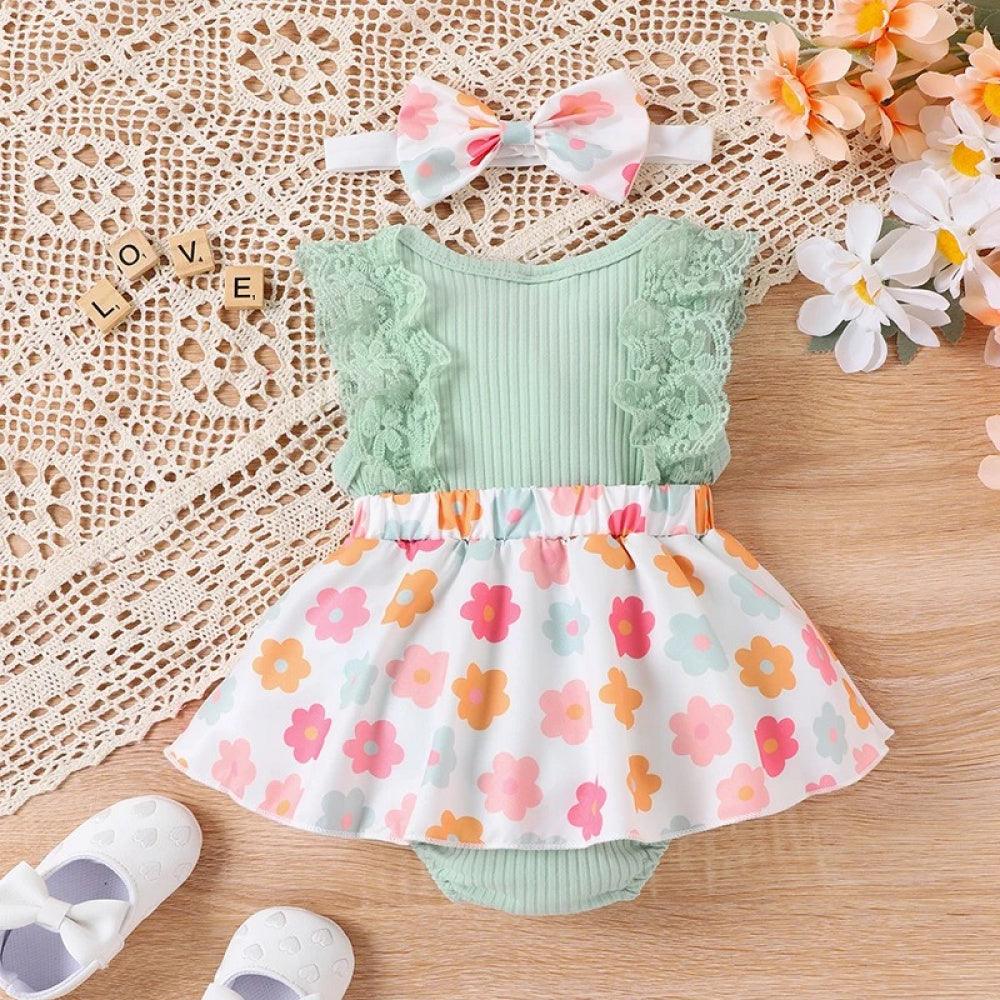 Vestidinho Florzinhas Lili com Laço - Minu Kids