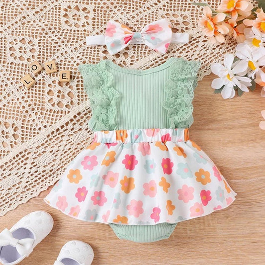 Vestidinho Florzinhas Lili com Laço - Minu Kids