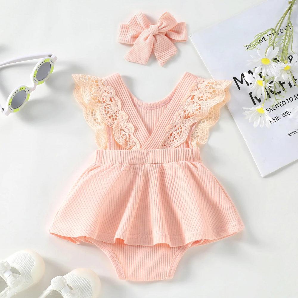 Vestidinho Sisi com Rendas Rosa - Minu Kids