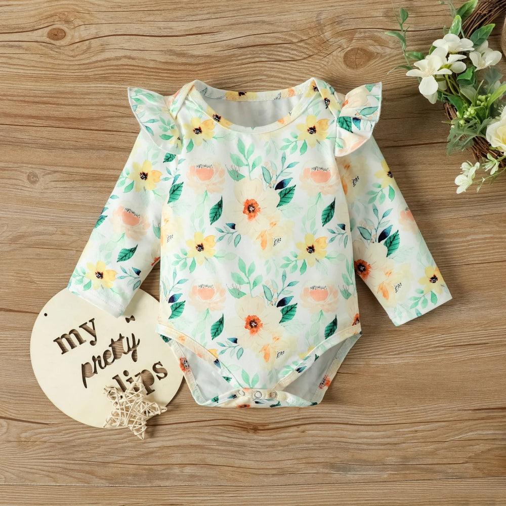 Conjunto Bela Floral Verde com Laço - Minu Kids