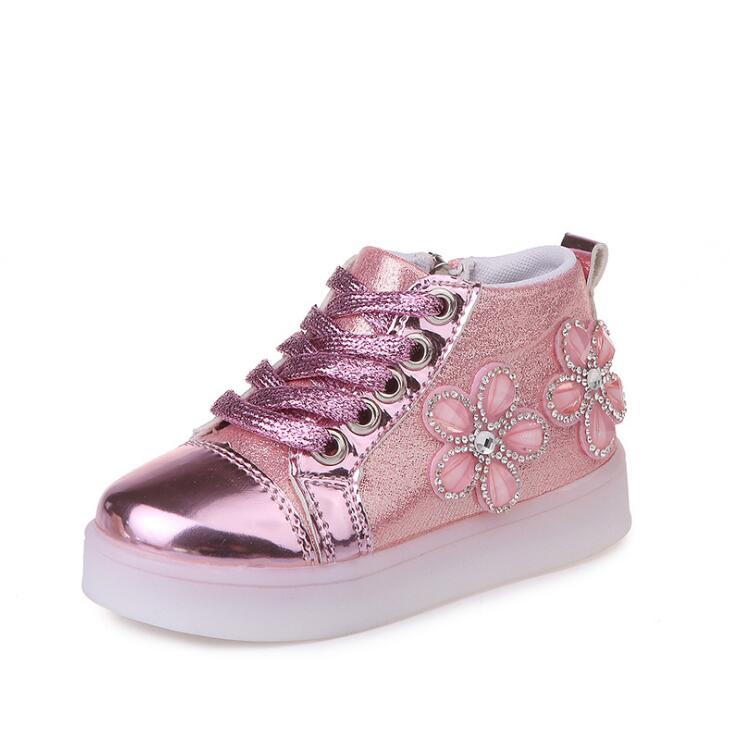 Pink Flower Sneakers (Size 20 to 27)